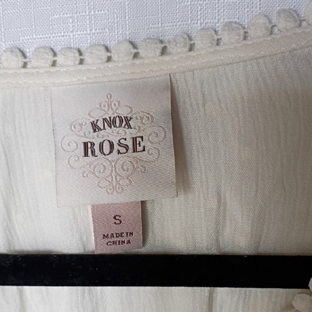 Knox Rose Women's Boho Cream Swiss Dot Maxi Dress Size S - Picture 11 of 15
